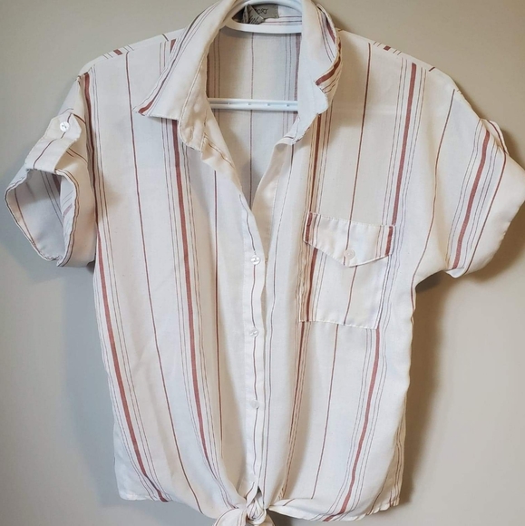 White Blouse with red stripes - Picture 2 of 7